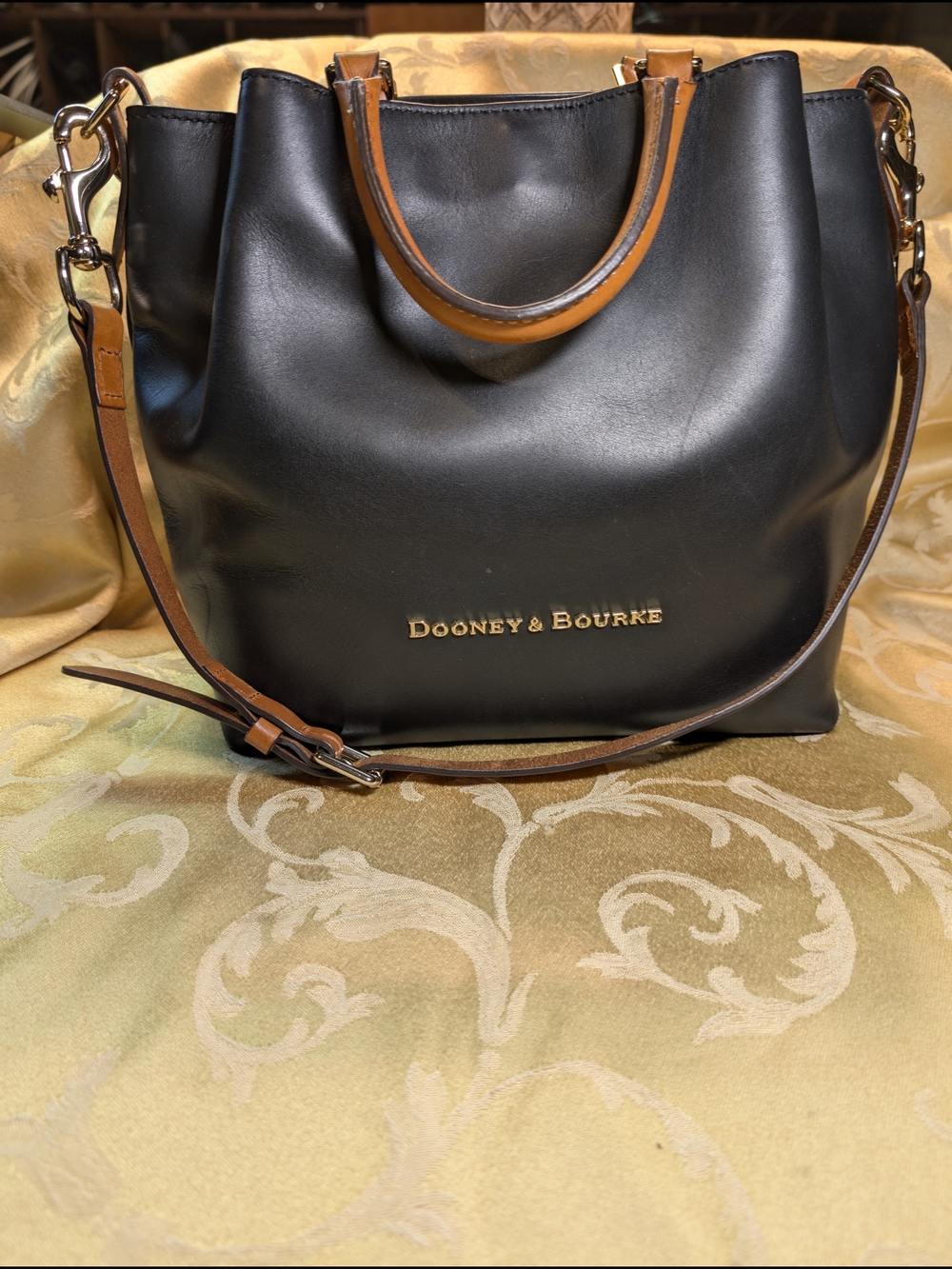 Dooney & Bourke City Barlow Satchel with Tan Trim